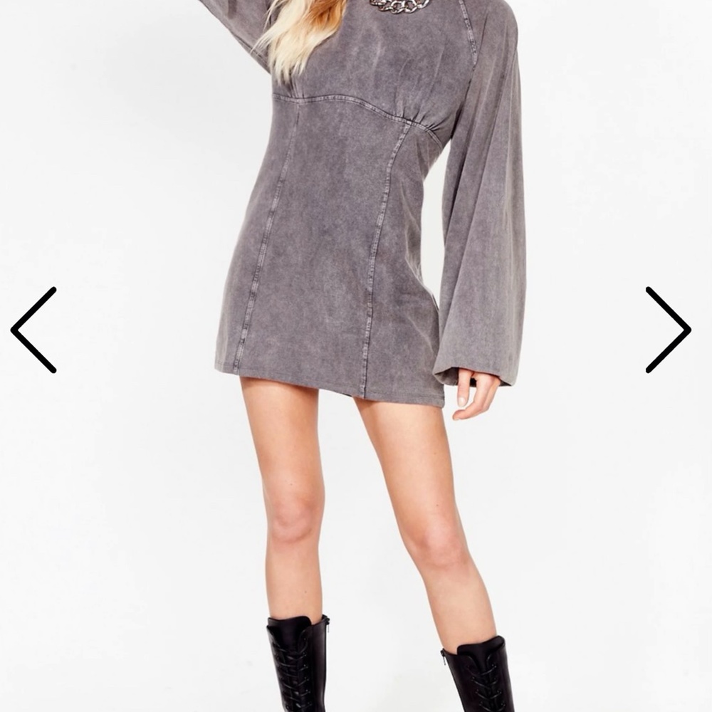 🍑🍑🍑 Oversized Acid Wash Sweatshirt Dress